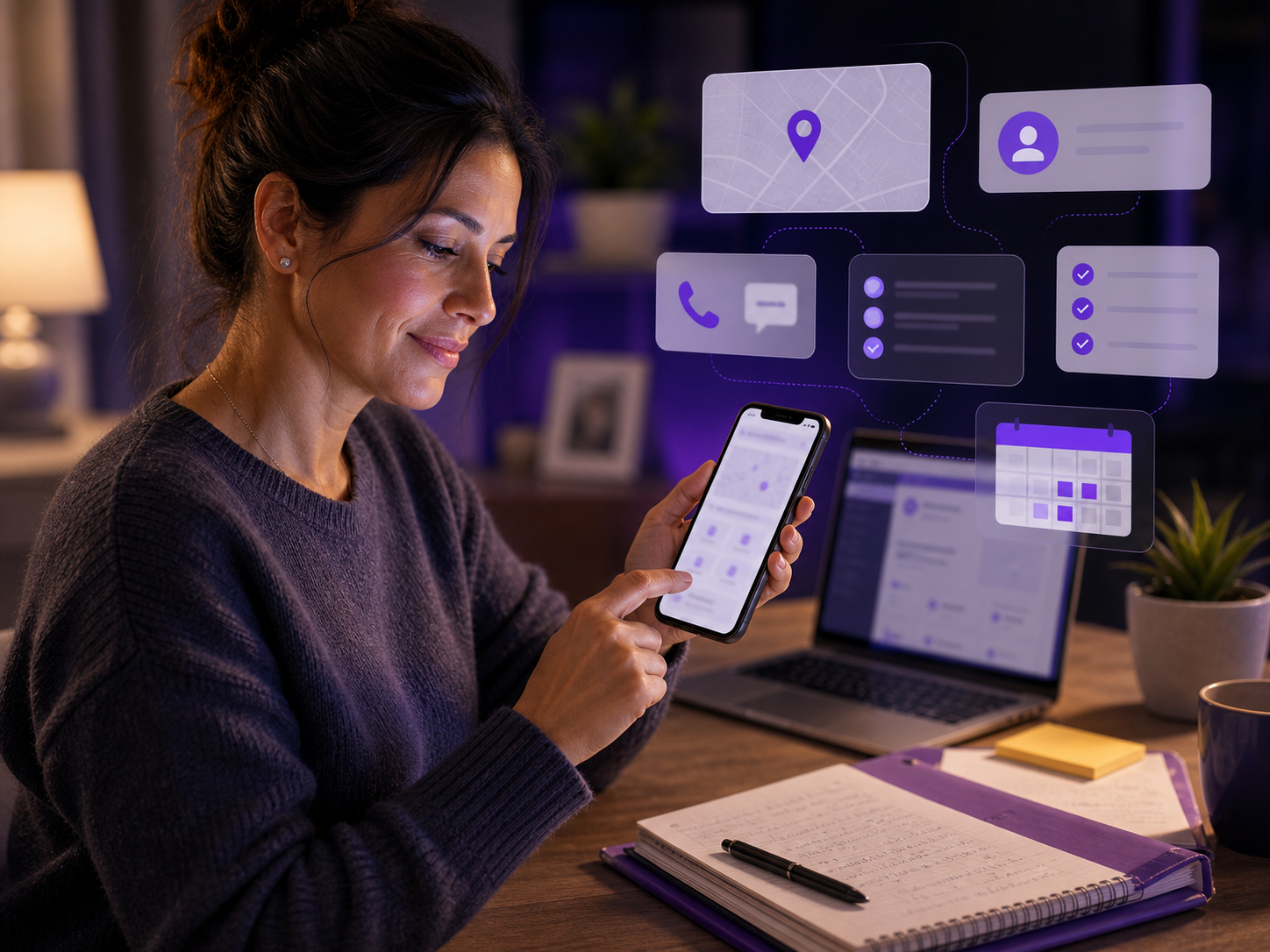 Family member using InmateLink on a phone to locate a loved one and connect to help.