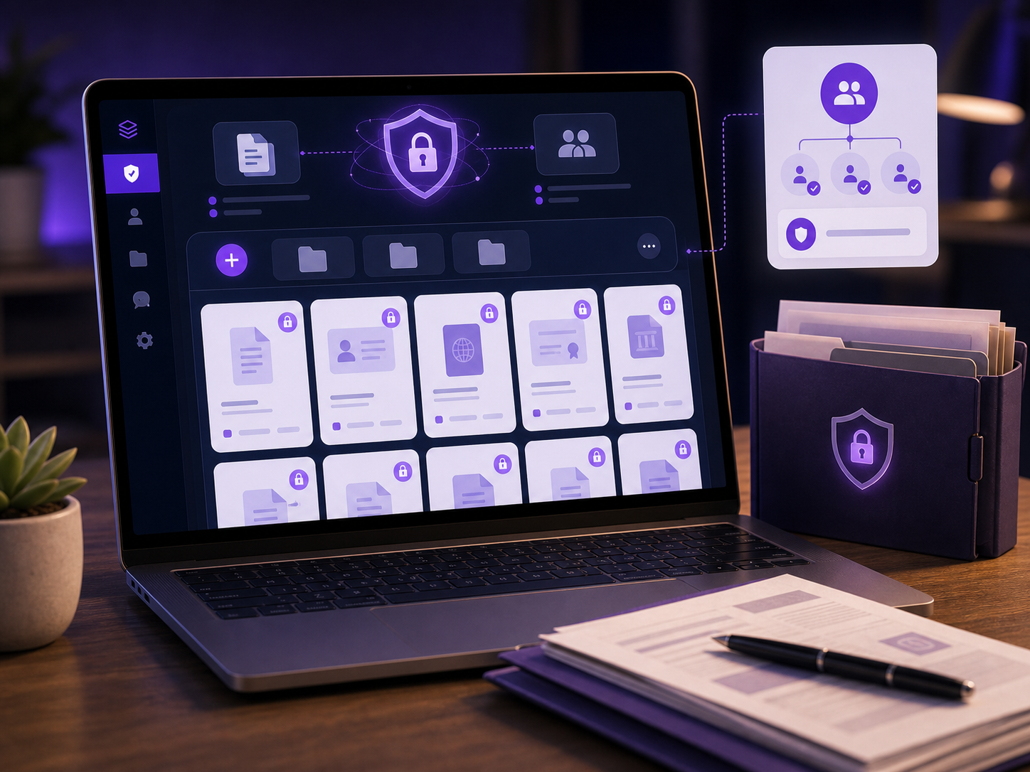 LifeLink private instruction concept with file cards and share controls.
